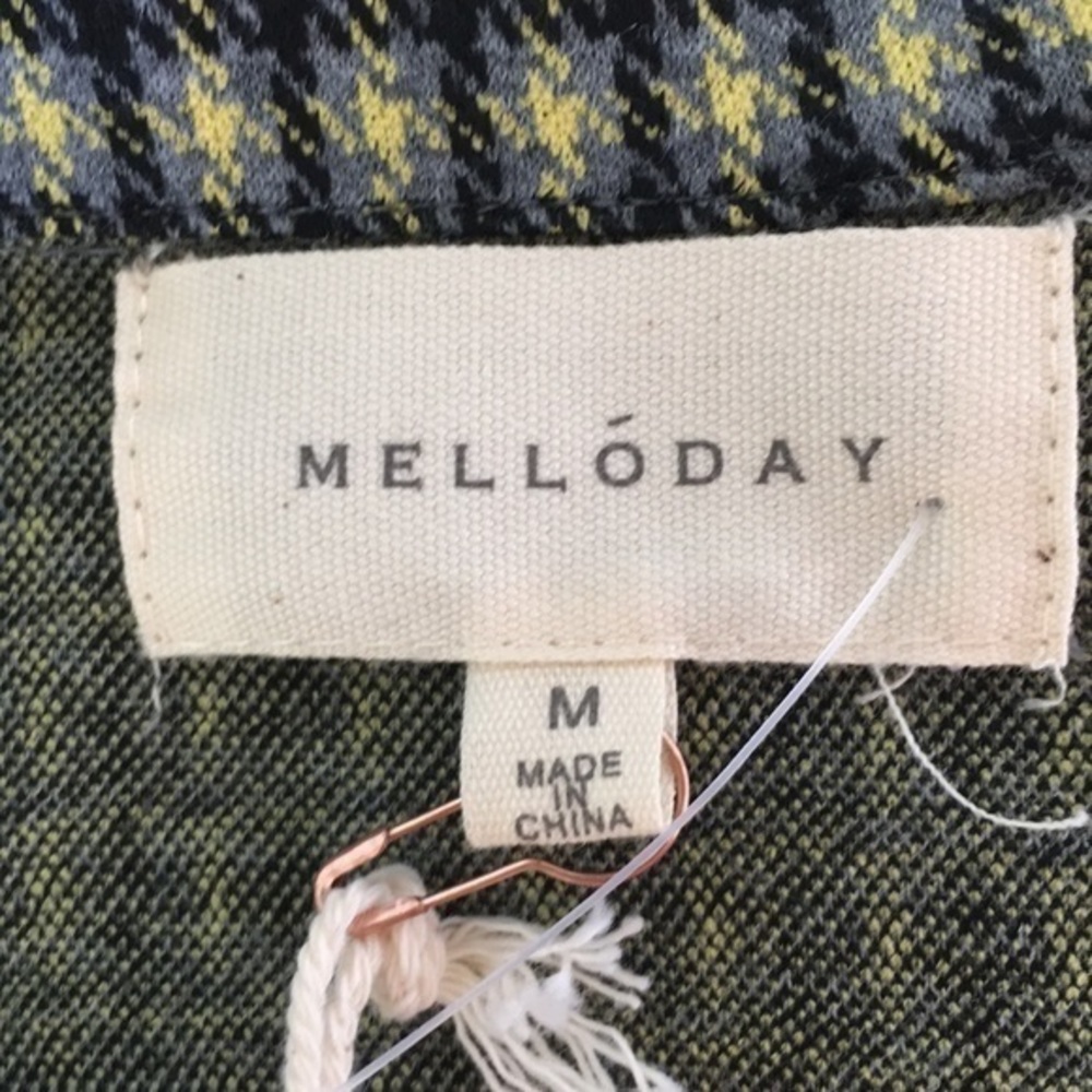 NWOT MELLODAY yellow,black and grey trench coat - Picture 6 of 8